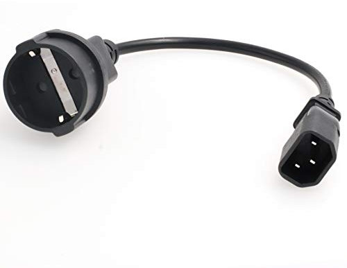 DRRI IEC C14 Male Plug to CEE 7/7 European Female Schuko Socket Extentional Short Lead Cable for UPS PDU