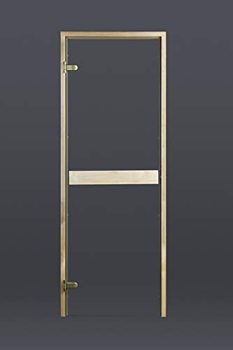 Puerta de sauna de cristal transparente 790 x 1890 mm