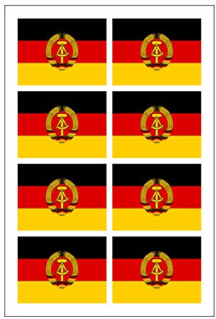 Generisch 8 Stück Aufkleber DDR Flaggen Set Ostdeutschland Ossi | Sticker Autoaufkleber
