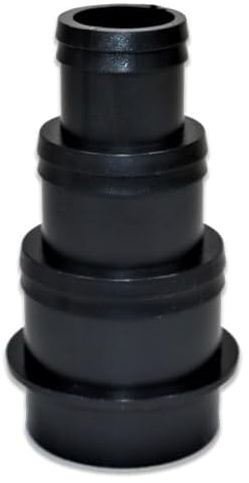 50mm/2 Solvent Weld 3-Stepped Hosetail (Black) – for Flexible Hose (30mm, 40mm & 50mm ID) | Barbed Hose Fitting | Multi Hose Adaptor | Corrugated Pond Pipe