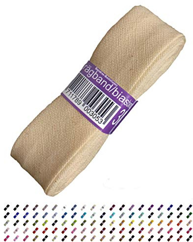 Sandras-Bastelladen Schrägband/Einfassband Baumwolle Uni gefalzt 3m x 20mm 888-Sand