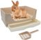 HYLYUN Groß Kaninchen Toilette Ecke mit herausnehmbarer Schublade,Hasentoilette Haus Kaninchen Käfig Katzentoilette mit Langlebige Schaufel für Kleintier Kaninchen Meerschweinchen