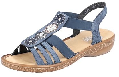 Rieker Damer 628G9 sandal, blå, 36 EU