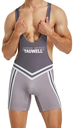 YUFEIDA Men's Sports Shirts Active Undershirts One Piece Boxer Singlet Wrestling Bodywear Active Base Layers Bodysuit