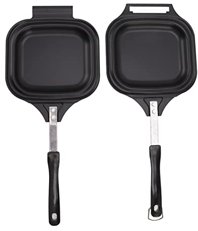 Padella a doppia faccia con sandwich e frittata, padella per uova con sandwich pressato antiaderente, macchina per la colazione veloce per il pane sandwich, padella per cucina manico