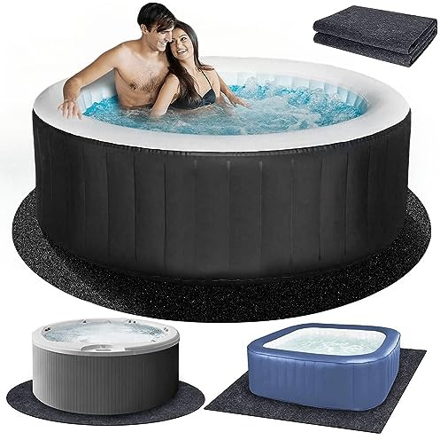 Runde aufblasbare Whirlpool-Matte für den Innen- und Außenbereich, wasserdicht, rutschfeste Unterseite, saugfähiger Bodenschutz für Whirlpool, Pool, 228,6 x 228,6 cm