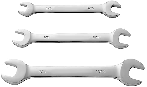 WINTOWIN Superdünnes Maulschlüssel-Set, 3-teilig SAE, 3/8 Zoll bis 11/16 Zoll, Schlankes Schraubenschlüssel-Set