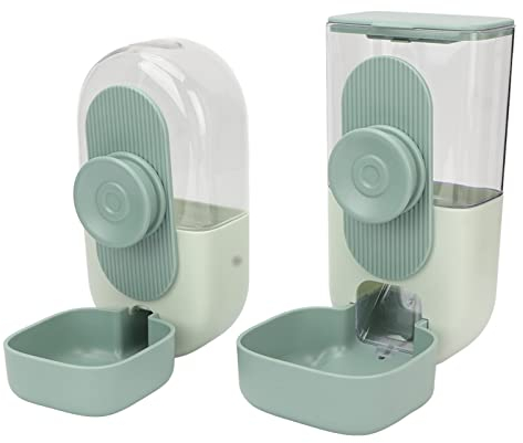 Hängender automatischer Futter und Wasserspender für Haustiere, Auto Gravity Pet Feeder and Waterer Set, Cage Cat Food Bowl Dog Feeding Station for Puppy and Kitten Rabbit Chinchi (Minzgrün)