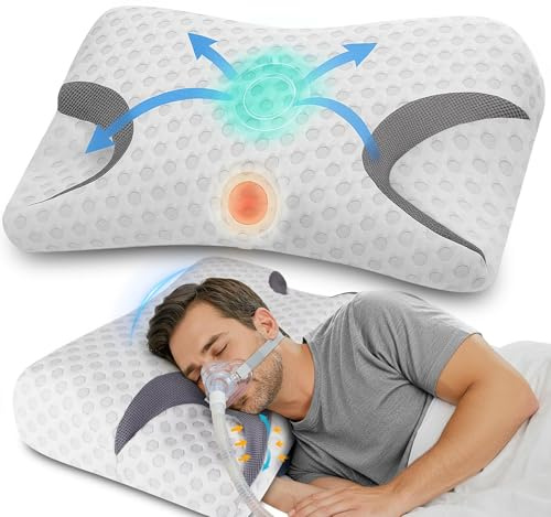 Hypuno CPAP Oreiller Cervical Memory Foam, Oreiller Orthopédique Ergonomique, Oreiller Contre l'apnée du Sommeil, Parfait pour Tous Les utilisateurs de Masques CPAP