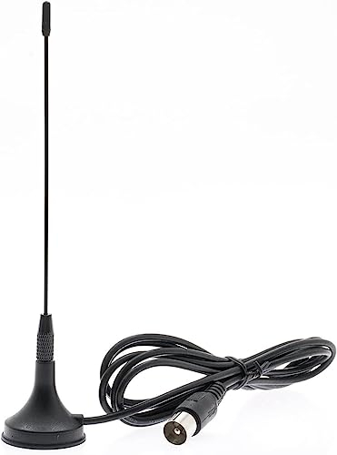 Anadol DVB-T/DVB-T2 antenna with magnetic base and 1.5 m cable, for all DVB-T/T2 devices and DAB radio, room antenna for receiver/TV, suitable for Freenet TV, for indoor and outdoor use, DVBT DVBT2