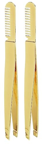 Peine de Pinzas de Doble Punta, Acero Inoxidable, Modelado de Cejas, Depilación, 2 Pinzas para Cejas con Peine