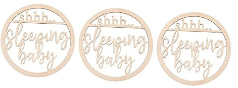 Warmhm 3stücke Sleeping Sign Dekorativer Holzschild Für Babyzimmer Mit Kreativem Design Für Tür Geschenkschild Zur Babyparty