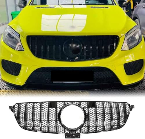 MARUE Kühlergrille passend, für Benz GLE Class W166 GLE350 GLE400 GLE43 GLE63 AMG 2015-2019, Auto Frontstoßstangengrill,Vorne Kapuze Kühlergrill Ersatz zubehör