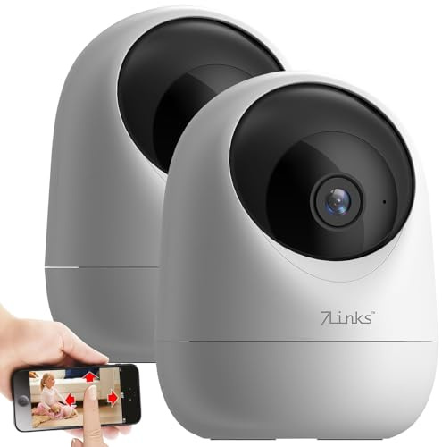 7links Elesion Camera: 2er-Set WLAN-Pan-Tilt-Kameras, 2K, Privat-Modus, IR-Nachtsicht (WiFi Cam, Überwachungskamera innen WLAN, SD)