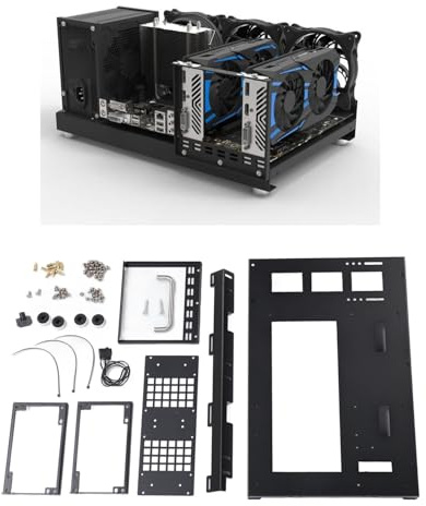 Topiky PC-Mainboard-Rahmen, offenes ATX, M ATX, ITX, Schwarz, Stahl