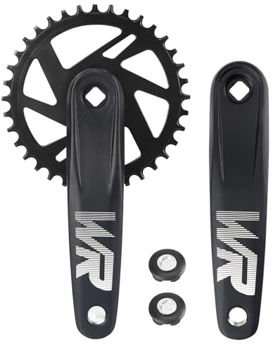 WEEROCK Mountain Bike Crankset 1 Piece/Single 36T Charing Crank Set with 170mm Arm for Bicycle MTB, Compatible with Single Speed Bicycle and 6/7/8/9/10/11 Speeds Bike