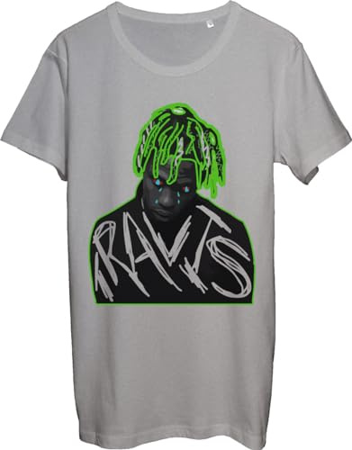 Functon+ T-shirt pour homme Rappeur Artwork Portrait Gris, gris, XL