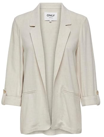 ONLY Onlsiesta 3/4 Open Linen Bl Blazer TLR, Moonbeam, 42 Mujeres