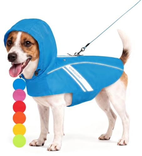 VIVAGLORY Hunderegenmantel Wetoff Regenmantel Hund, S, Blau