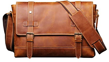 LVUNZJCA Brusttasche für Herren Vintage Herrenbag Leder Herren Messenger -Tasche Umhängetasche für Herren