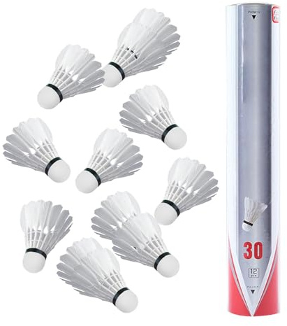 Naqqios Balles de Badminton en Plumes D' - Balles de Badminton en Plumes D', 12X Balles de Badminton Sportives en Plumes D | Balles de Badminton Sport pour Entraînement