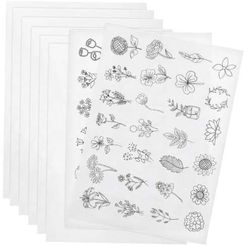 Tofficu Wasserlösliches Stickvlies 8 Blätter Stark Haftend Stabilisator Für Nahtlose Stickprojekte