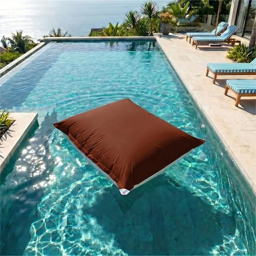 Housse pour Pouf Géant XXL 180x140cm - Déhoussable - Flottant pour Piscine - Terracotta - Déco Arts