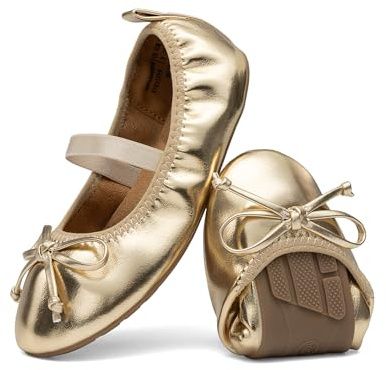 DREAM PAIRS Kids Ballerines Fille Elégantes Chaussures Plates pour Filles Mary Jane Confortables et Légères,Size 35,Or,KKUMFA2502