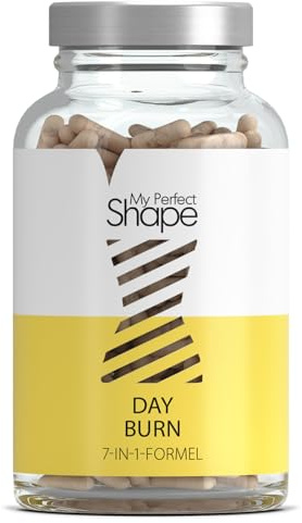 My perfect Shape DAY COMPLEX - 120 Kapseln, Vegan - 7-in-1 Stoffwechsel Komplex mit Zink & Chrom - Extrakte aus Garcinia Cambogia (60% HCA), Akazienfasern, Weißer Maulbeere, Orange & Oolong Tee | Vegan, Ohne Zusätze, Aus Deutschland. Pflanzenextrakt. Magnesium: weniger Müdigkeit. Chrom: normaler Blutzuckerspiegel