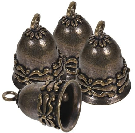 Alipis Vintage Messingglocken 4 Stücke Selbstgemacht Anhänger Charme für Schlüsselanhänger und Dekoration Antike Glocke Chinesischer Stil Handwerkskunst
