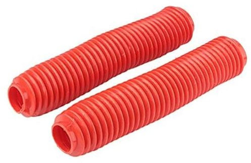 XEDLAMP Motorrad Vorne, for Gabelmanschetten 360 x 60mm Universal Stoßdämpfung Staubschutz Gummi, Gabelabdeckung, 1 Paar, Rot Bremssystem Vorderradgabelkappe