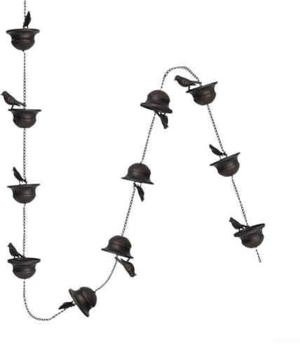 Rain Chain Gutter Decoration Rain Chains for Downspouts Rain Chains for Outside Rain Chains for Gutters for Outdoor Rain Catcher,With Hanger For Charming Wind Chimes And Sound Effects