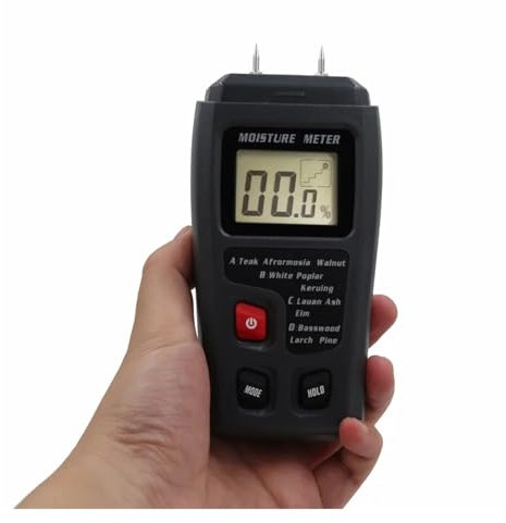 pour bois, bois de chauffage, murs, matériaux de construction MT-10 0-99,9% Humidimètre numérique à deux broches for bois Grand écran LCD Testeur d'humidité du bois Hygromètre Détecteur d'humidité du