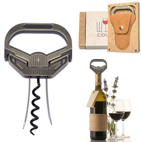 3in1 Korkenzieher Wein Ah So Weinflaschenöffner Vintage Rotkupfer,Bronze-AR | Ah-So Korkenzieher aus Vintage Kupfer zum sicheren Entkorken alter Weinflaschen ohne Brösel - Ideal für Wein-Liebhaber