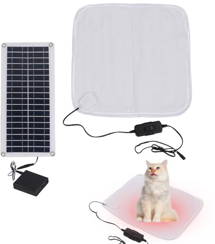 Heizkissen für Haustiere, solarbetrieben – 100 W beheizter Hund für den Außenbereich und Katzenbett | beheiztes Katzenbett, zusätzliches Wärmepad für Haustiere, warm