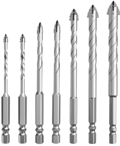 Juego de brocas excéntricas de 7 piezas, brocas excéntricas de cuatro filos, para hormigón, cristal, cerámica, madera, metal (3/4/5/6/8/10/12 mm)