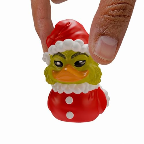 TUBBZ Mini: Der Grinch - Santa Outfit Grinch als Cosplay-Gummiente Vinyl-Figur | Offiziell lizenziertes Grinch-Merchandise-Produkt – Vinyl-Figur mit Badewannen-Display, Urlaubscharakter