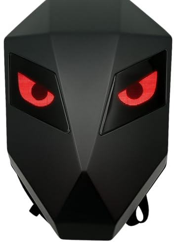 Vareotek Zaino Moto LED LOY T6-P3.75, Schermo 32×32 Pixel Programmabile, Controllo tramite App, Grande Formato, Impermeabile, Porta USB, Antifurto, Nero , L