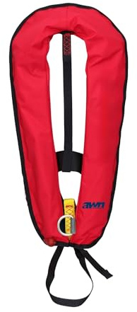 awn® Supralite 170N ISO Automatische Rettungsweste (vollautomatische Auslösung) mit Schrittgurt, D-Ring & Reflexstreifen – Rot