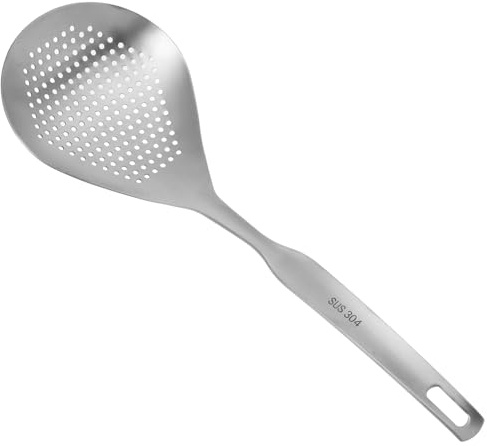 UKCOCO Louche à Trous en Acier Inoxydable Argentée pour Pâtes et Nouilles, Ustensile Cuisine Multifonction Facile à Nettoyer, Cuisine Maison et Professionnelle