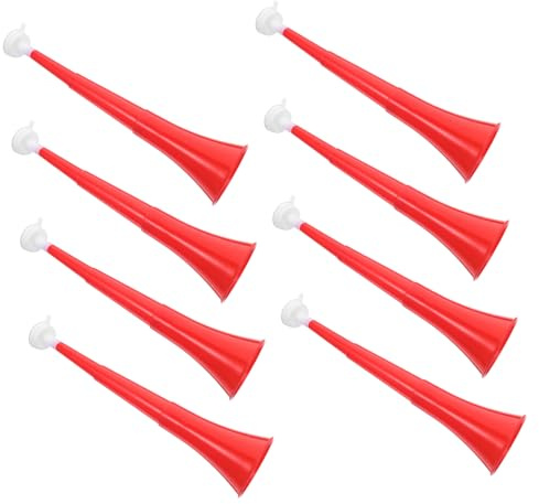 FUNOMOCYA 8pcs Collapsible Stadium Horns Red Vuvuzela Trumpet Megaphone Prop for Sporting Event Noise Making Football Party Favor Carnival Cheer
