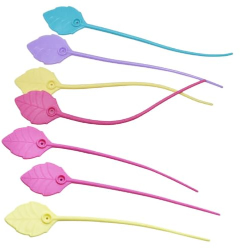 GRIRIW Attaches Alimentaires en Silicone Flexibles et Faciles à Nouer 30pcs de Feuille Couleur Aléatoire pour Emballage Biscuits et Pâtisseries