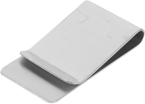 jojofuny Pinzas para Billetes de Acero Inoxidable para Hombres y Mujeres, Diseño Doble Cara, Compacto y Ajustable para Bolsillo Delantero Plata