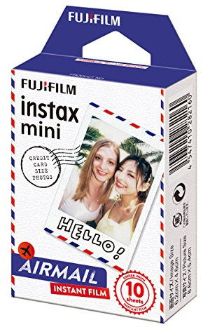 instax mini instant film, Airmail border, 10 shot pack, suitable for all instax mini cameras and printers
