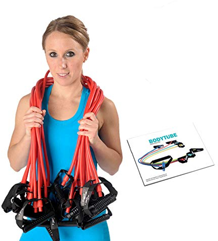 Dittmann 10er Paket Body-Tube rot/stark mit Übungsbroschüre für Bauch-Beine-Po Training