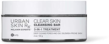 Urban Skin Rx Clear Skin 3-in-1 Daily Treatment Cleansing Bar, Exfoliator + Clarifying Mask, Reduces Excess Oil, Clears Clogged Pores, Improves Appearance of Blemishes & Prevents Breakouts, 2.0 Oz