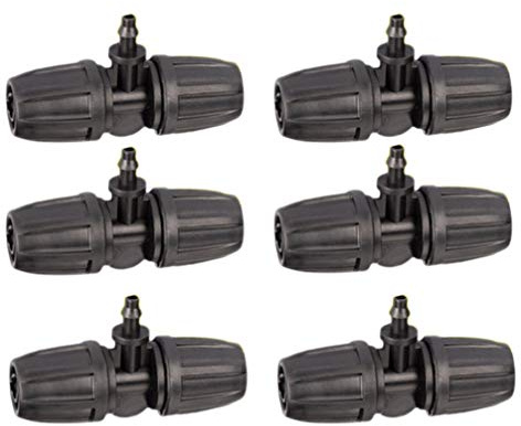 Yardwe, 50 connettori a T da 8/11 a 4/7 mm per tubo dell'acqua da giardino, adattatore da 3/8 a 1/4 di serratura, tubo di irrigazione per cortile, parco, giardino, colore nero