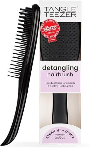 Tangle Teezer Ultimate Detangler Brush for Wet & Dry Hair, Eliminates Knots & Reduces Breakage for Straight to Wavy Hair Types, Liquorice Black