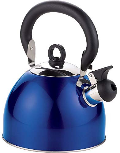 Kabalo 3L Blue Stainless Steel Whistling Kettle Stove Top Hob Kitchenware Tea Coffee Camping