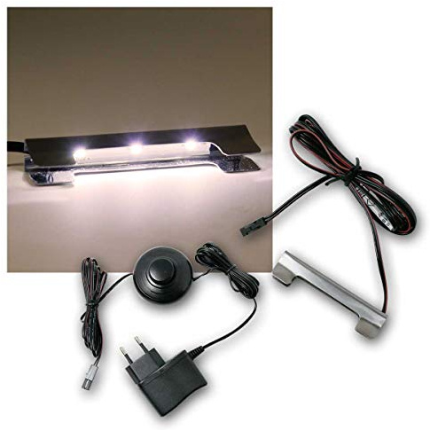 world-trading-net - LED Glasbodenbeleuchtung Clip-3D im 2er Set, Leuchtfarbe neutralweiß, inklusive Netzteil